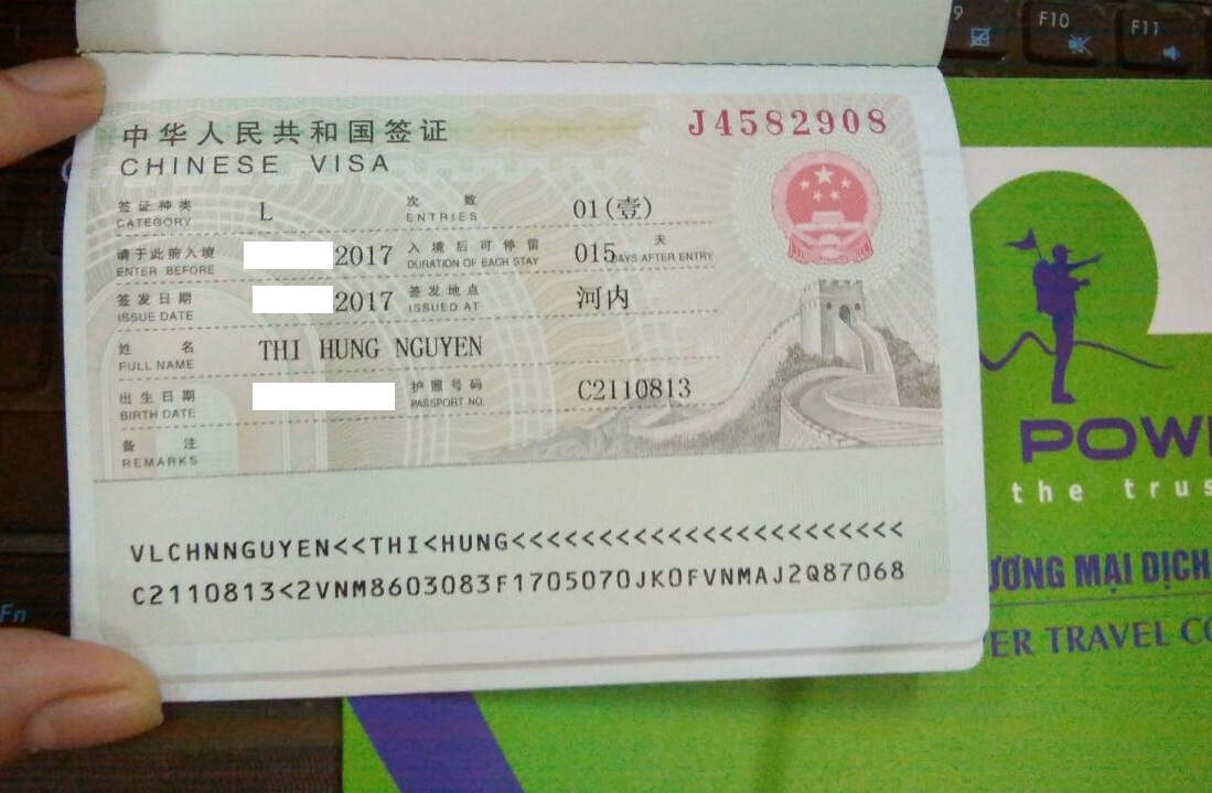 Chúc mừng visa Trung Quốc